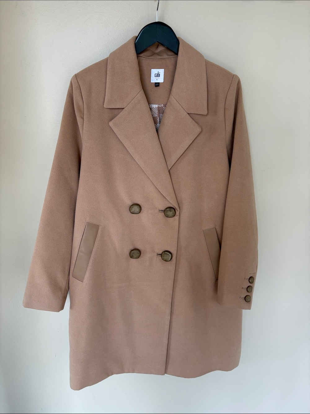 CAbi Double-Breasted Pea Coat in Camel